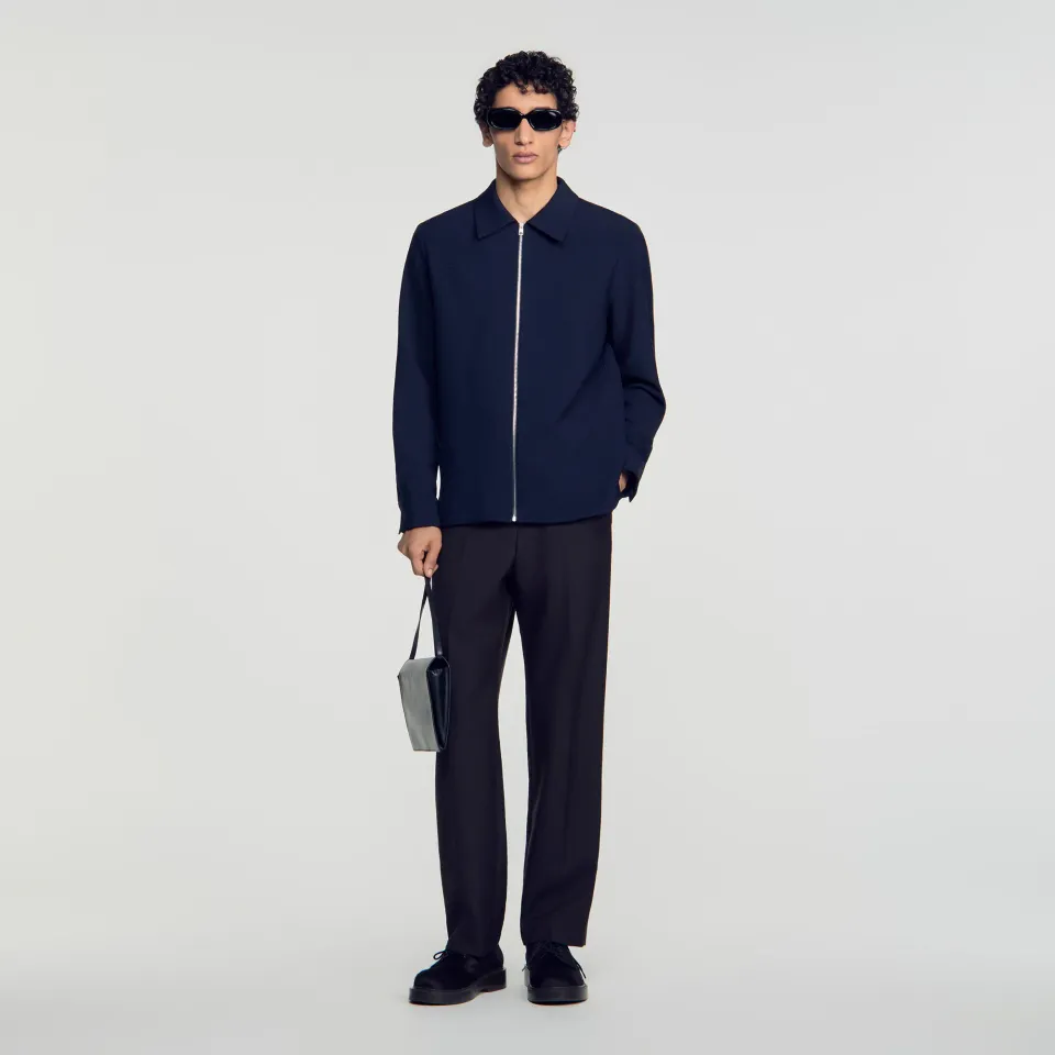 Zipped jersey shirt