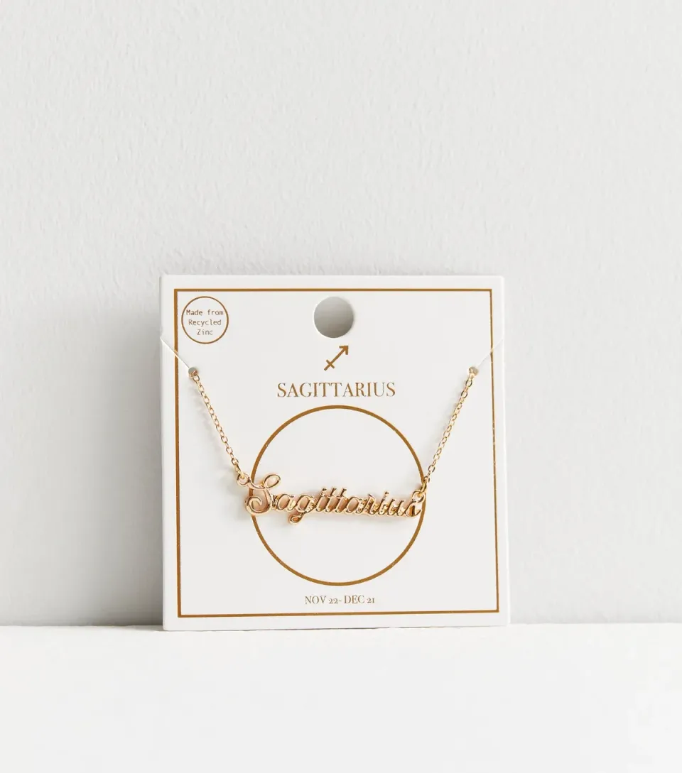 Gold Sagittarius Star Sign Necklace