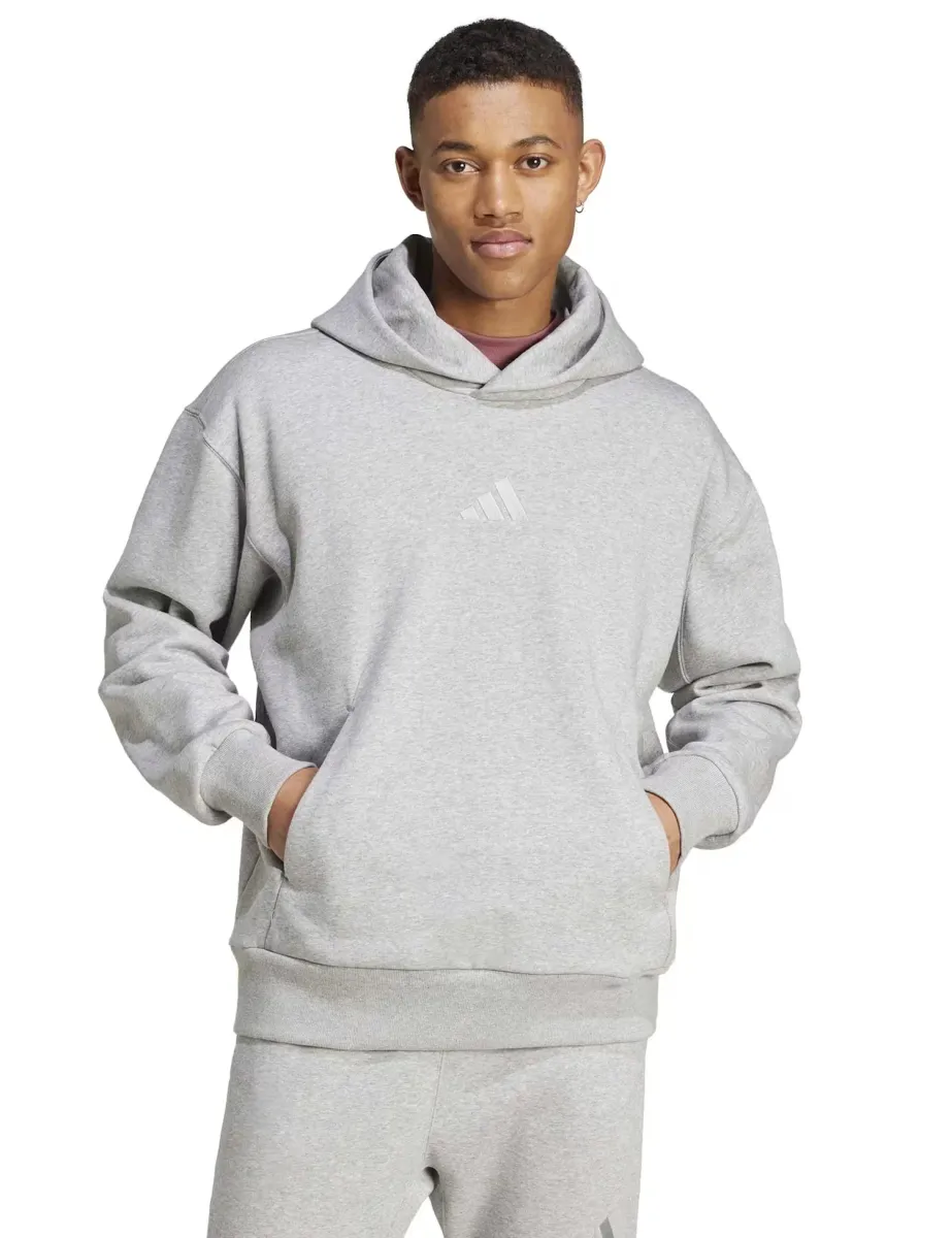 All SZN Cotton Rich Fleece Hoodie Grey Marl