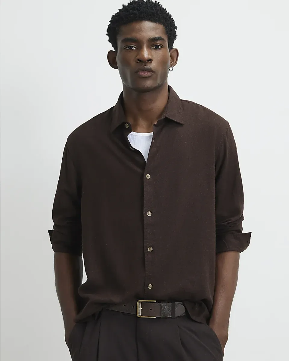 Linen Blend Long Sleeve Luminus Shirt