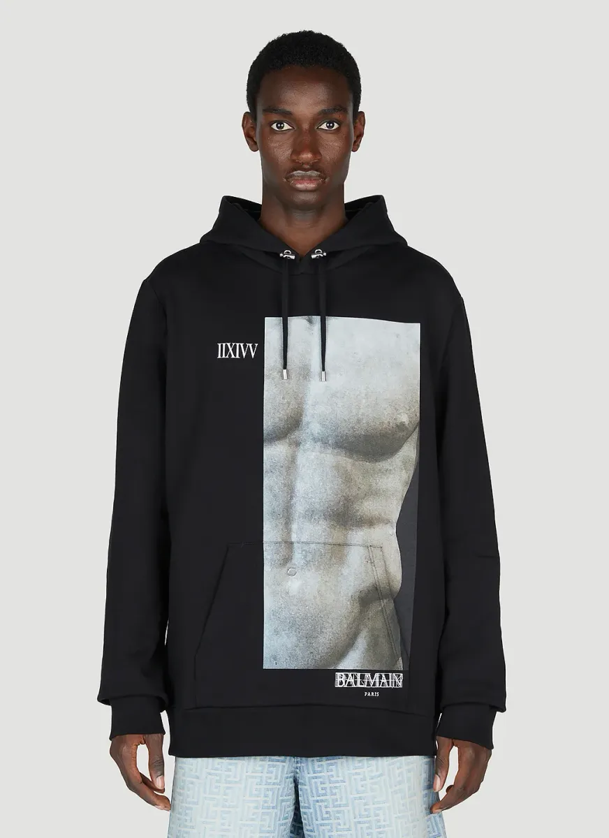 Statue Print Hooded Sweatshirt