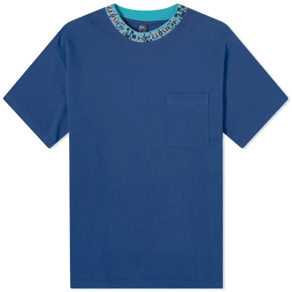Jacquard Collar Pique Mock Neck T-Shirt