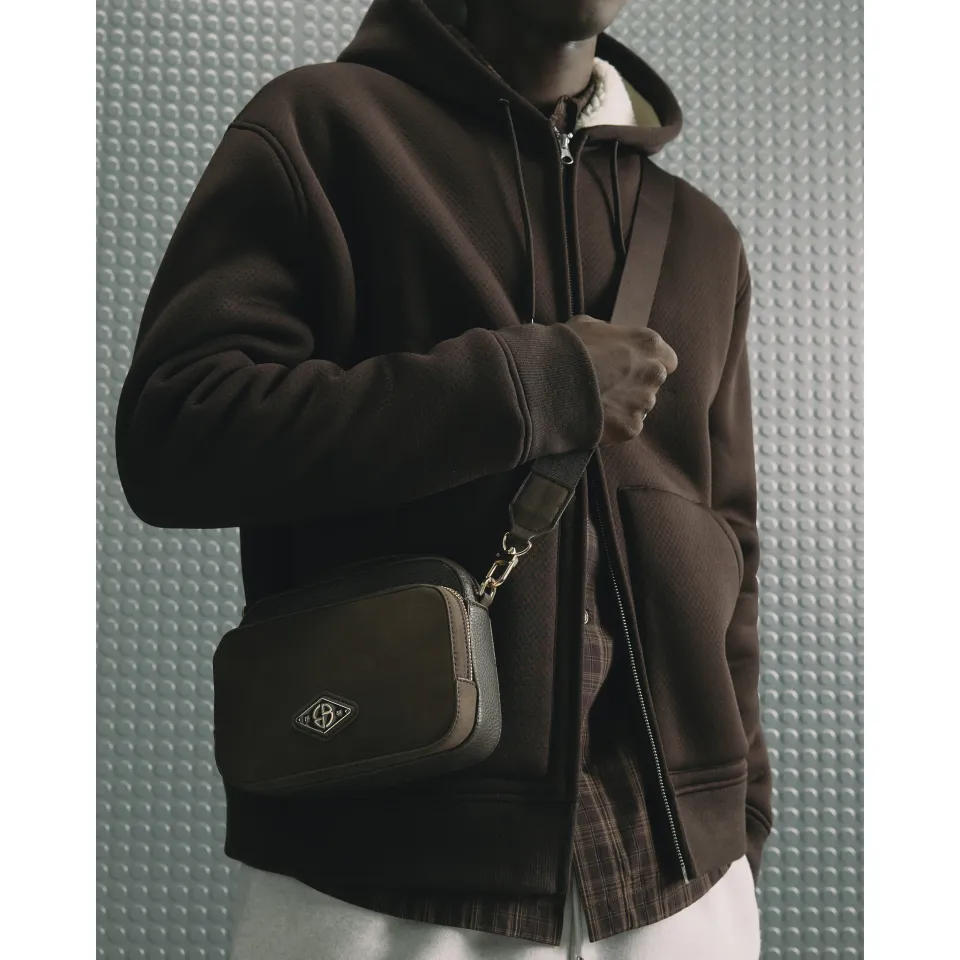 Faux Suede Camera Bag