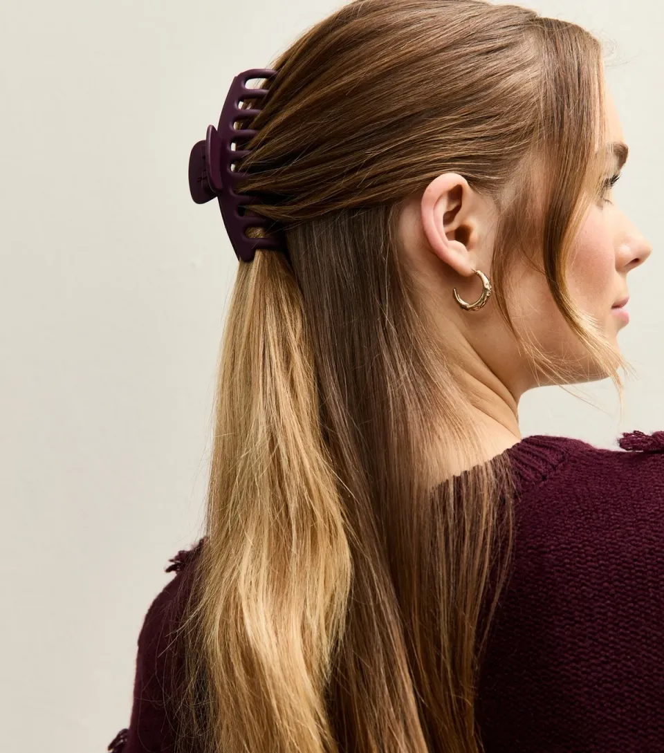 Dark Burgundy Matte Hair Claw Clip