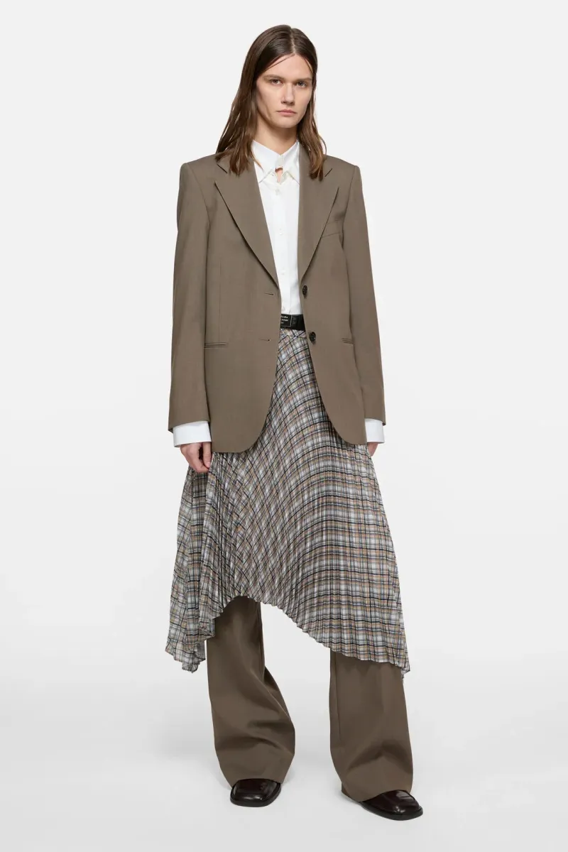 Pleated check skirt