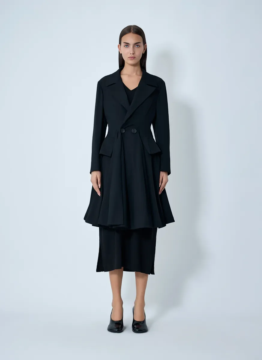 Paneled Flare Coat