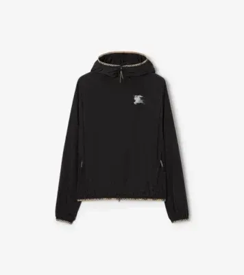 Nylon Hooded Jacket in Black