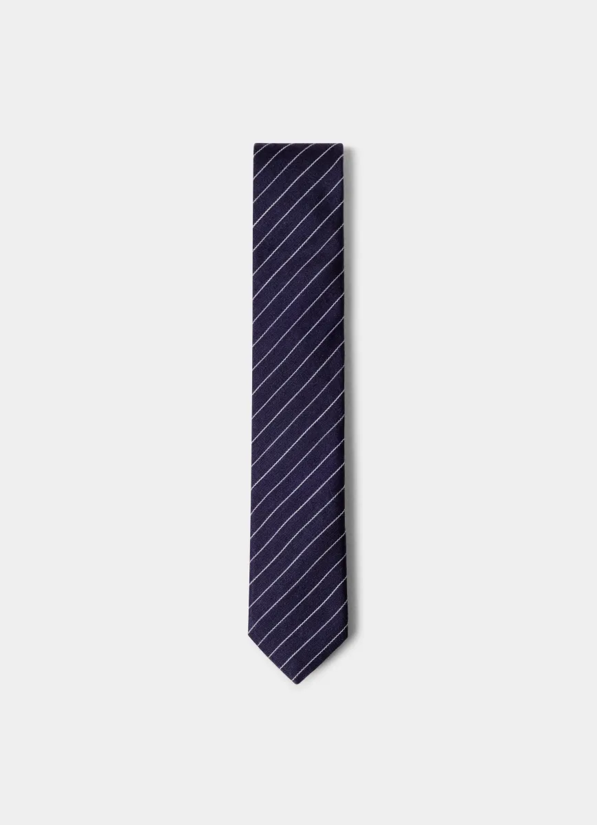 Silk-Wool Single Stripe Tie
