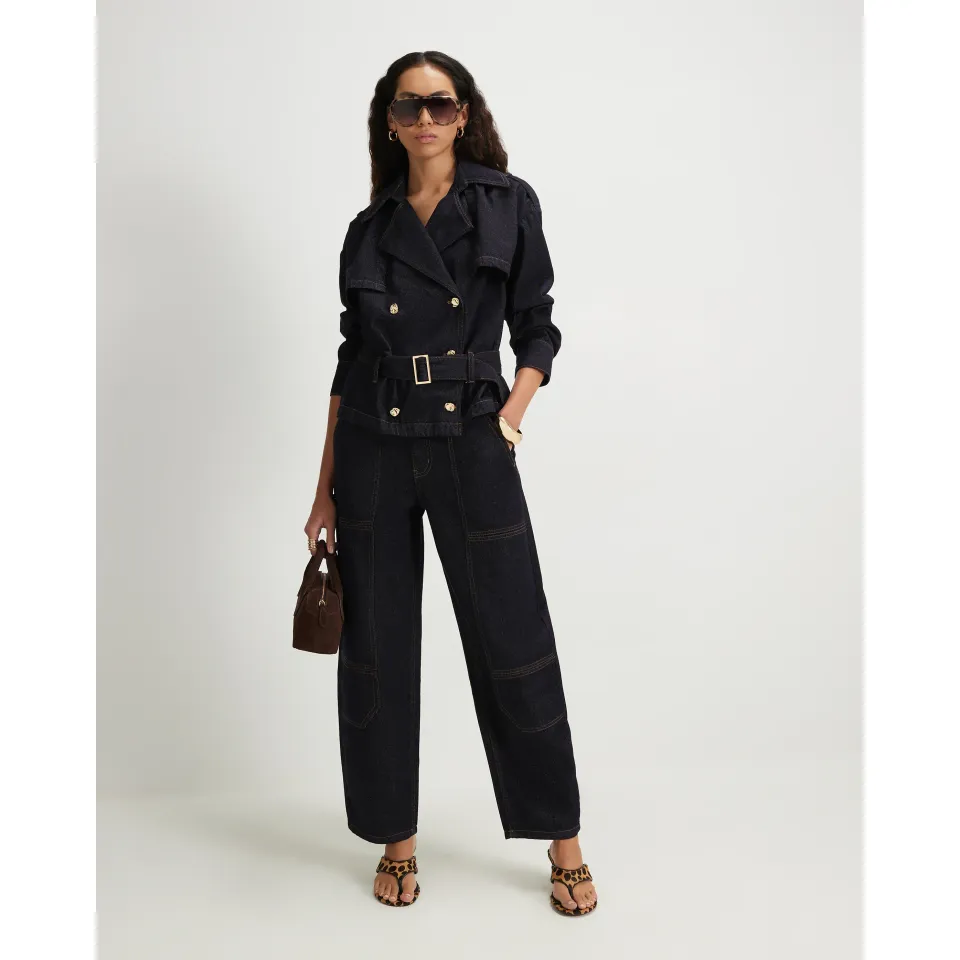 Contrast Stitch Cargo Jeans