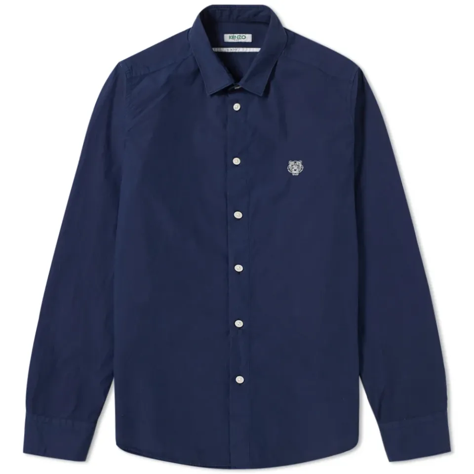 Button Down Dyed Tiger Poplin Shirt