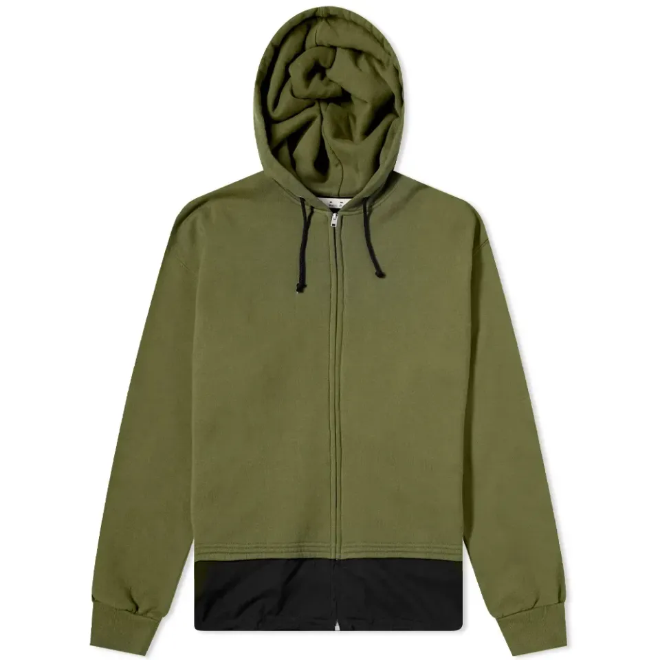 Zip Through Logo Back Hoodie