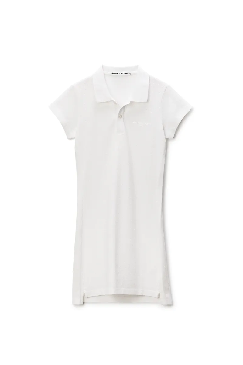 crystal hotfix polo dress