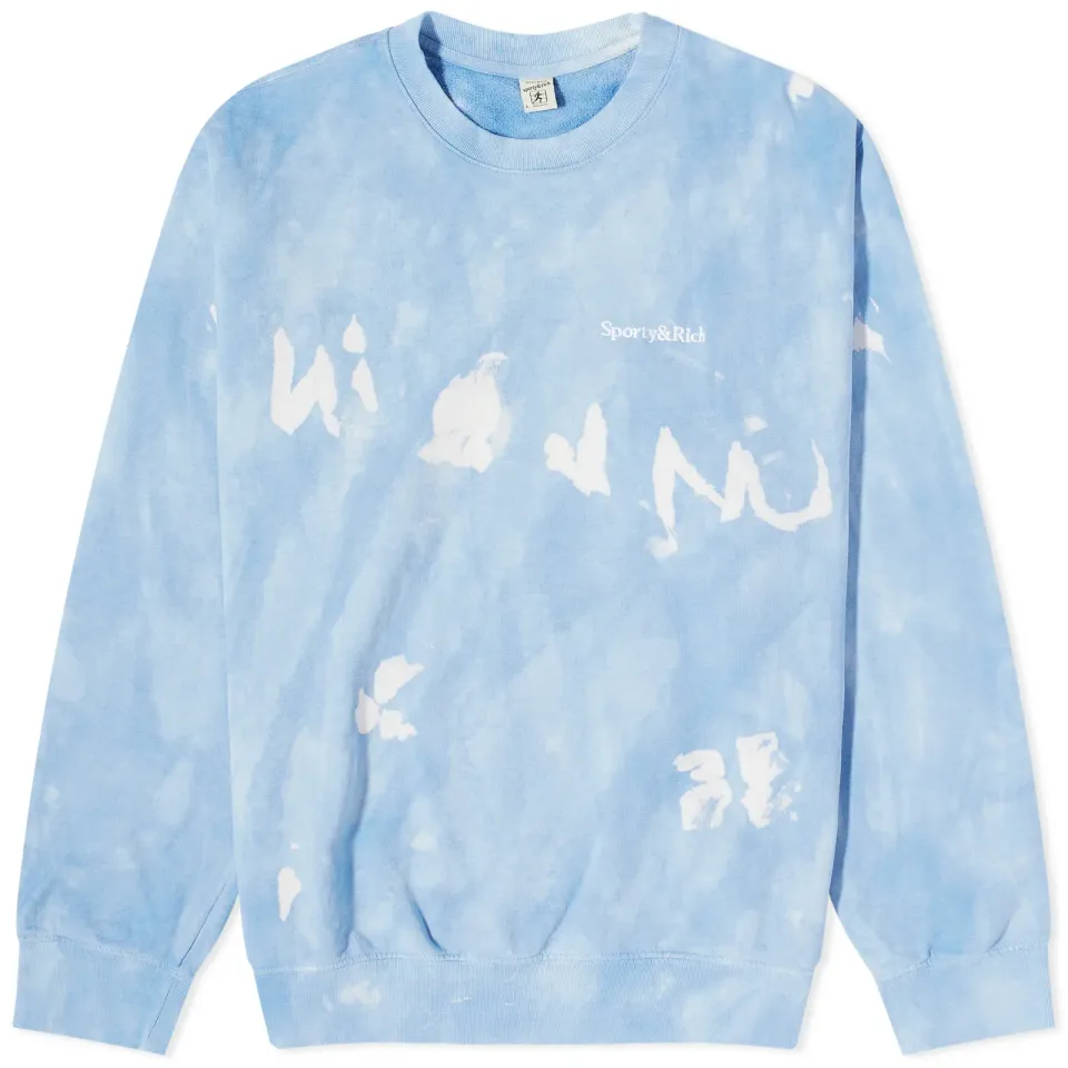Serif Logo Tie Dye Crew Sweat