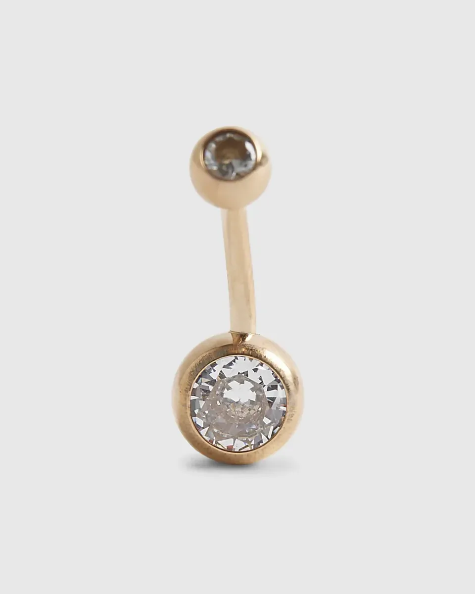 Rose Diamante Belly Bar