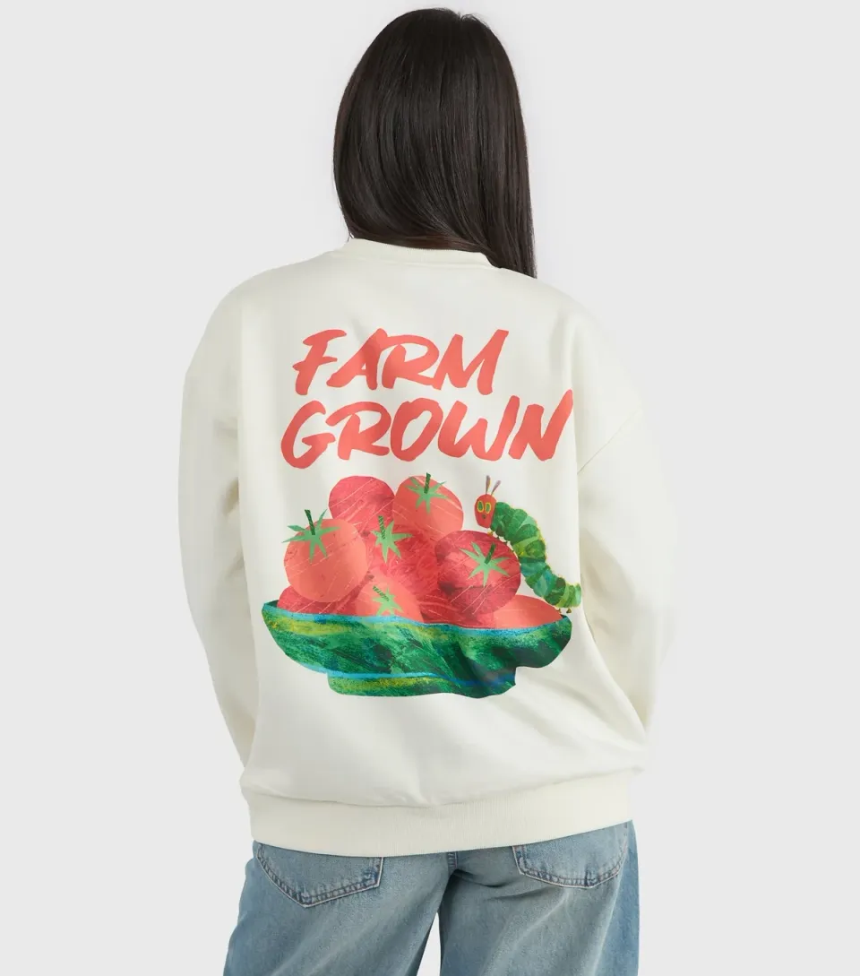 Women's White The Very Hungry Caterpillar Farm Grown Sweatshirt