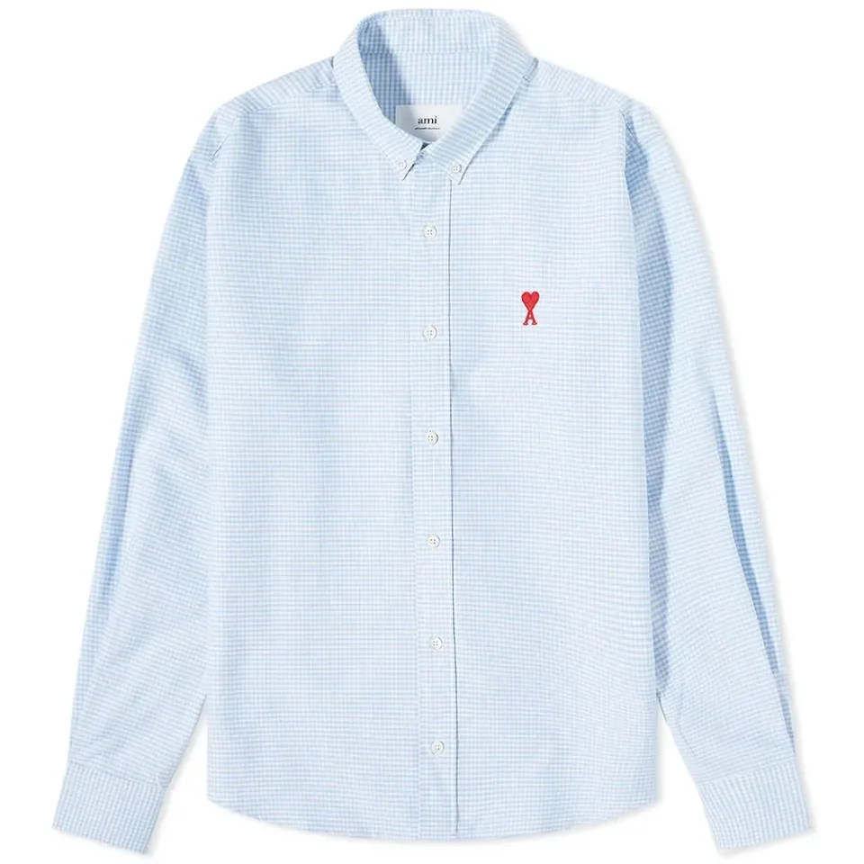 AMI Small A Heart Button Down Shirt
