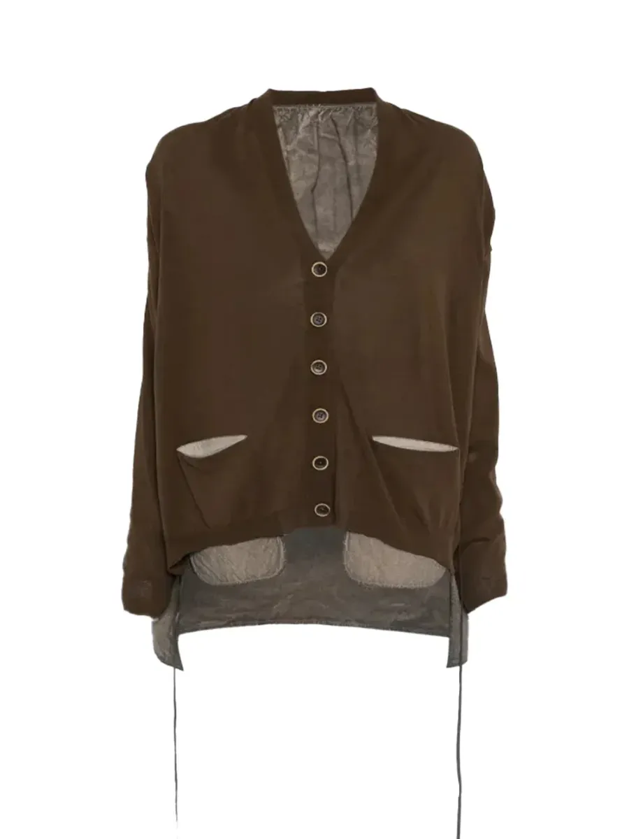Front-Pocket Cardigan Brown
