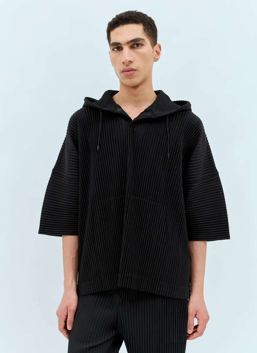 Hooded Pleated Top