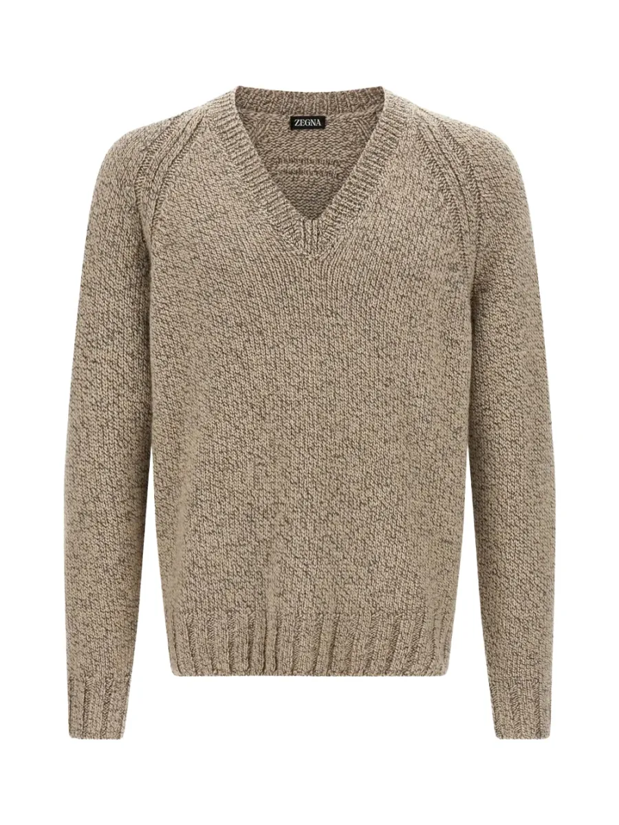 V-Neck Jumper Beige