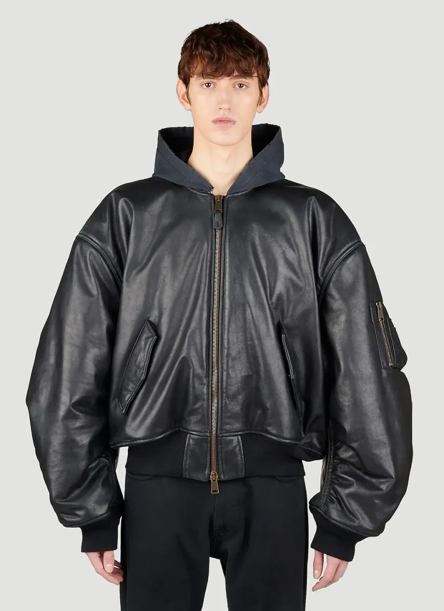 Hooded Oversized Bomber Jacket