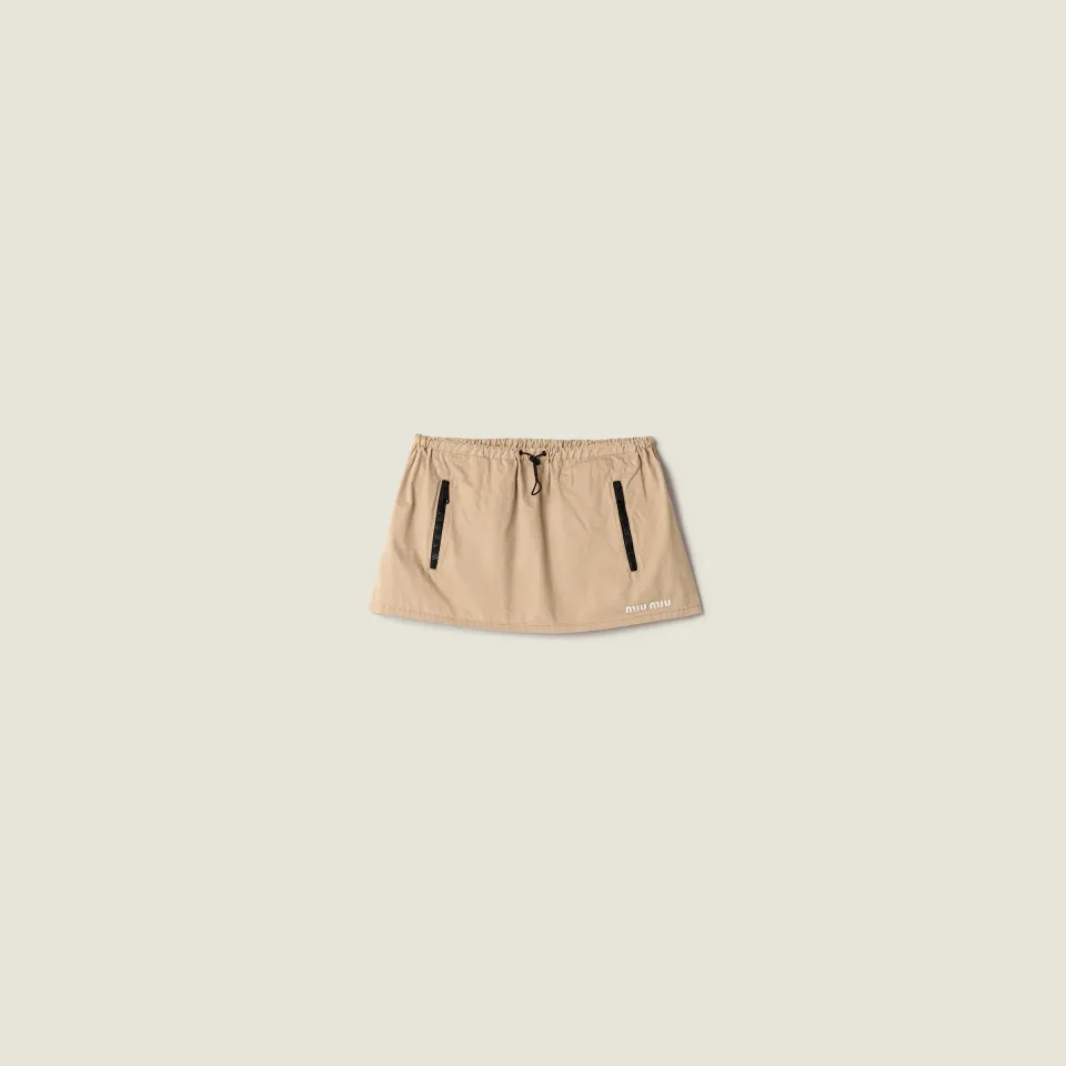 Washed gabardine miniskirt