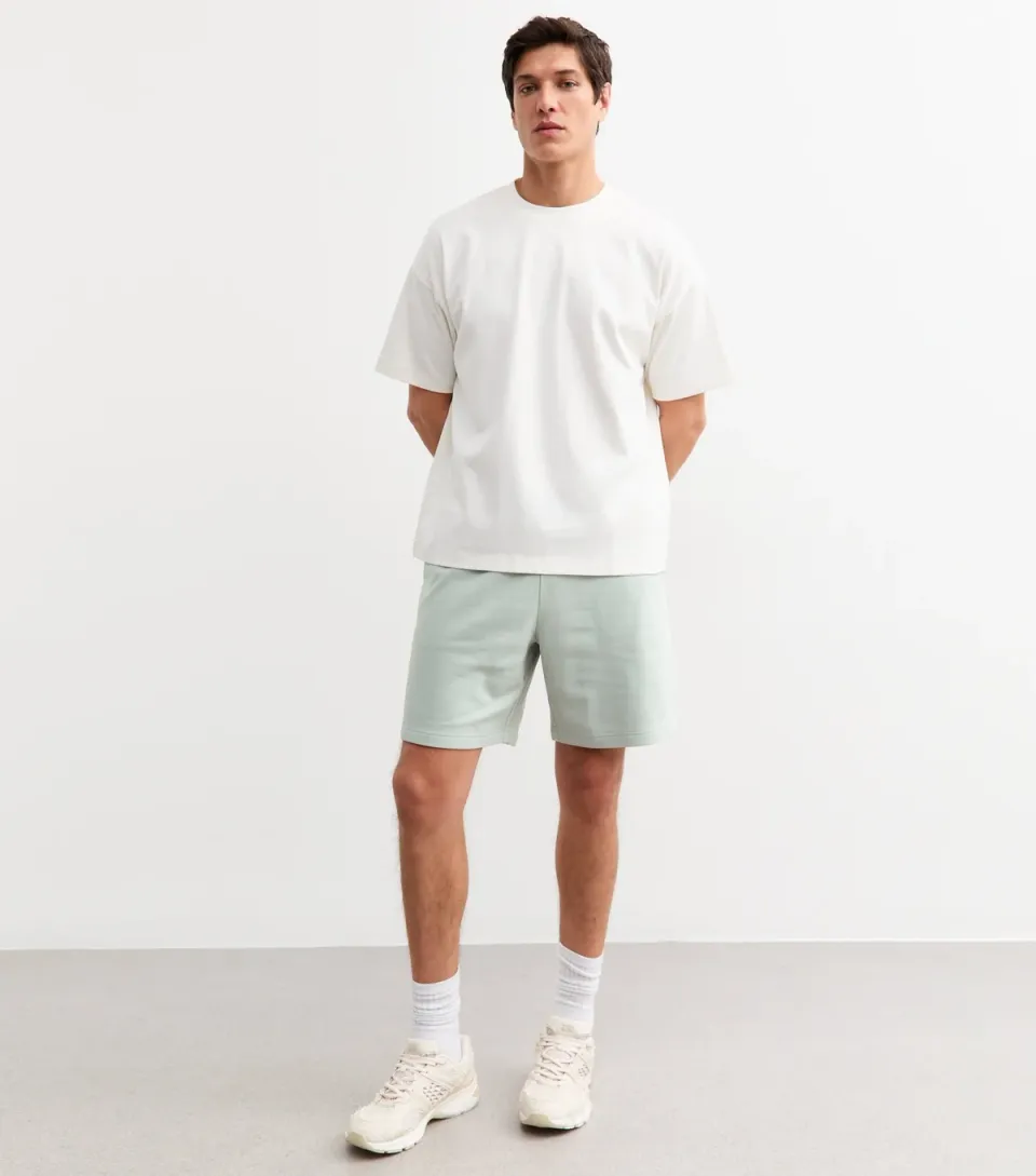 Men's Mint Green Relaxed Jersey Shorts