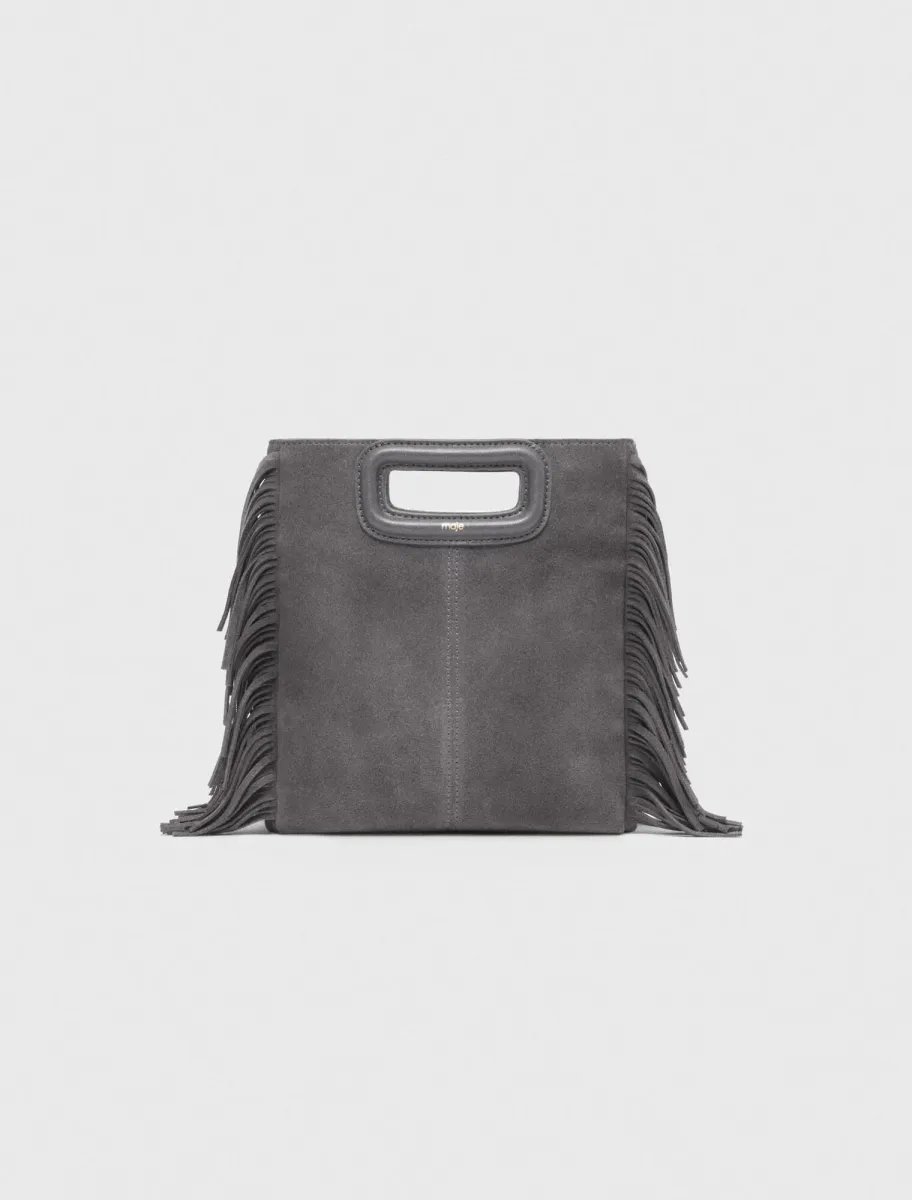 Suede leather M bag