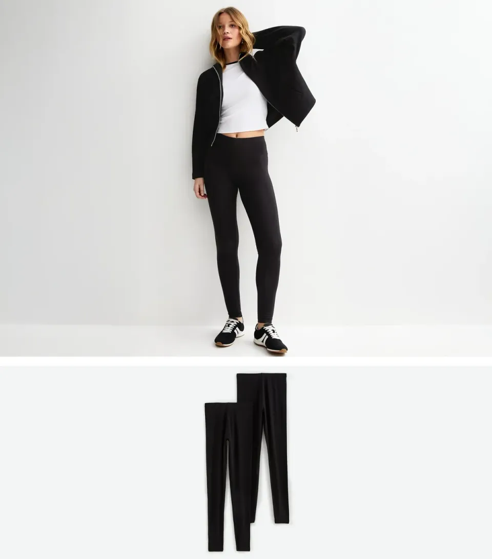 Women's Pack Of 2 Black Leggings