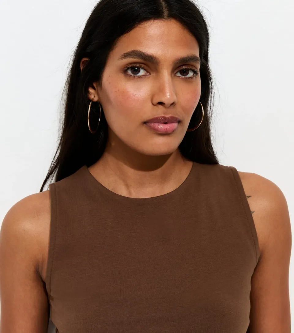 Women's Dark Brown Tank Top