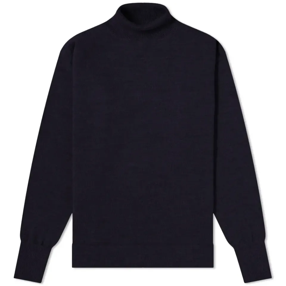 Elbow Patch Turtle Neck Knit