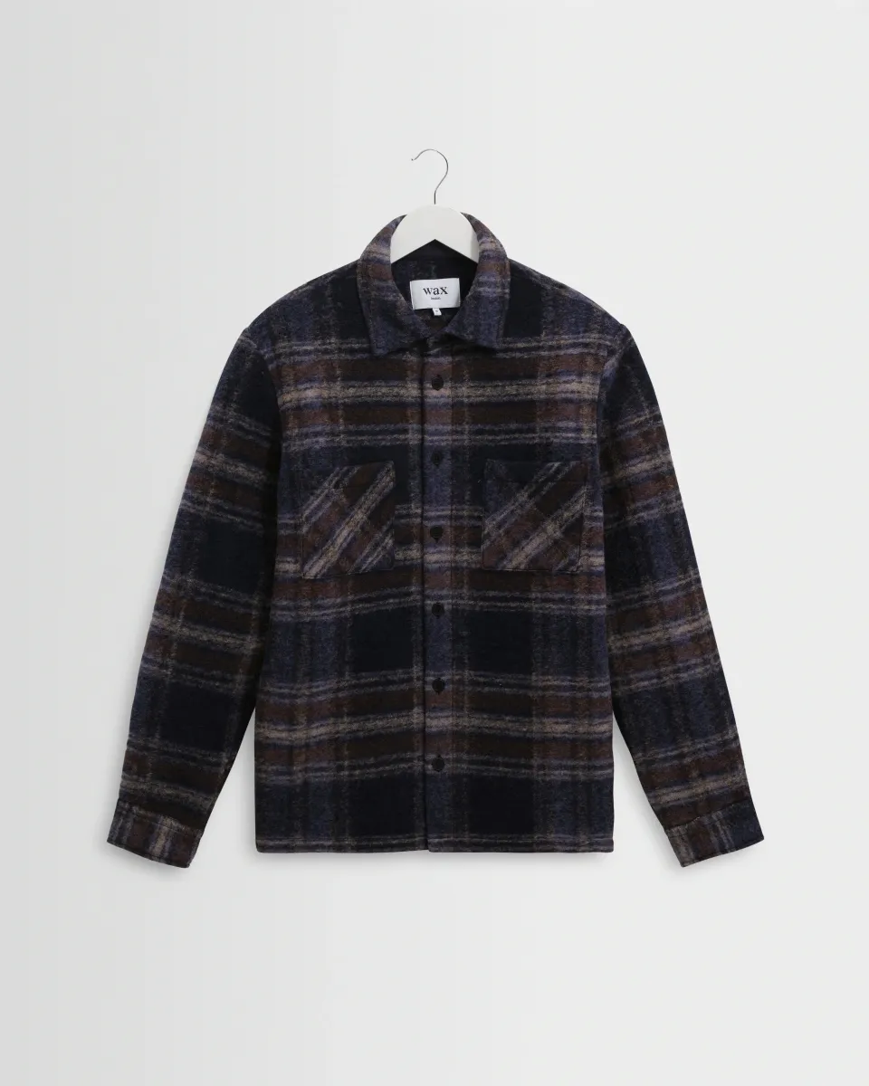 Whiting - Navy Wool Check Overshirt