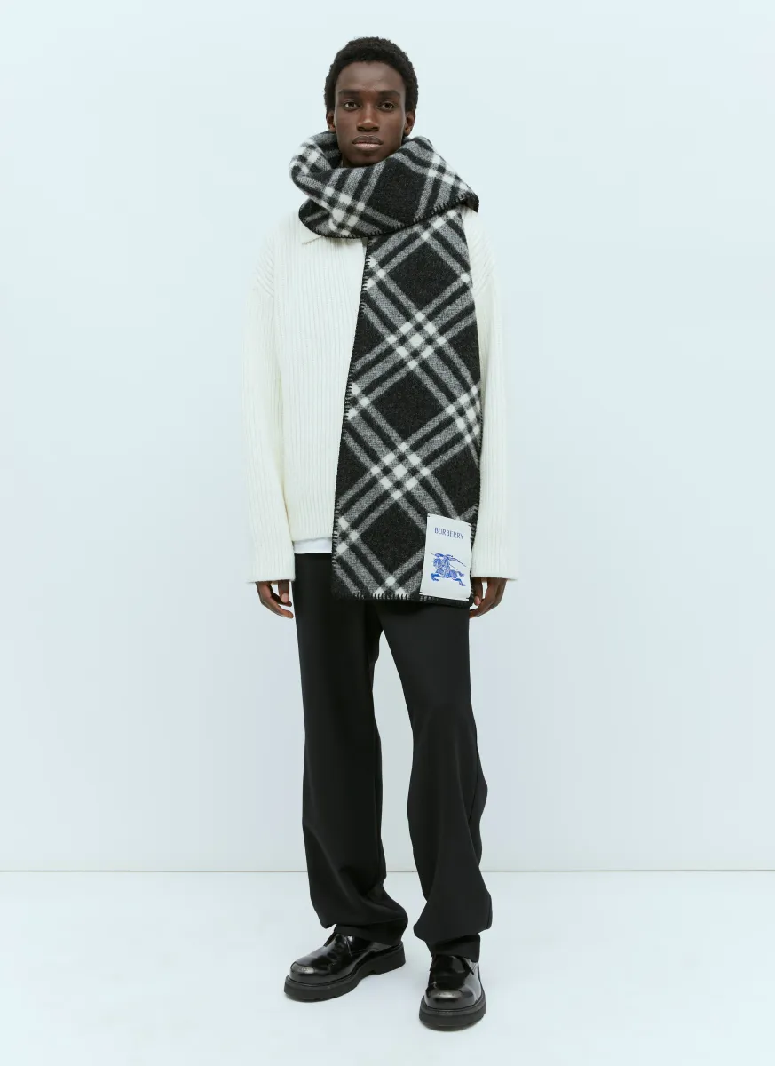 Check Wool Scarf