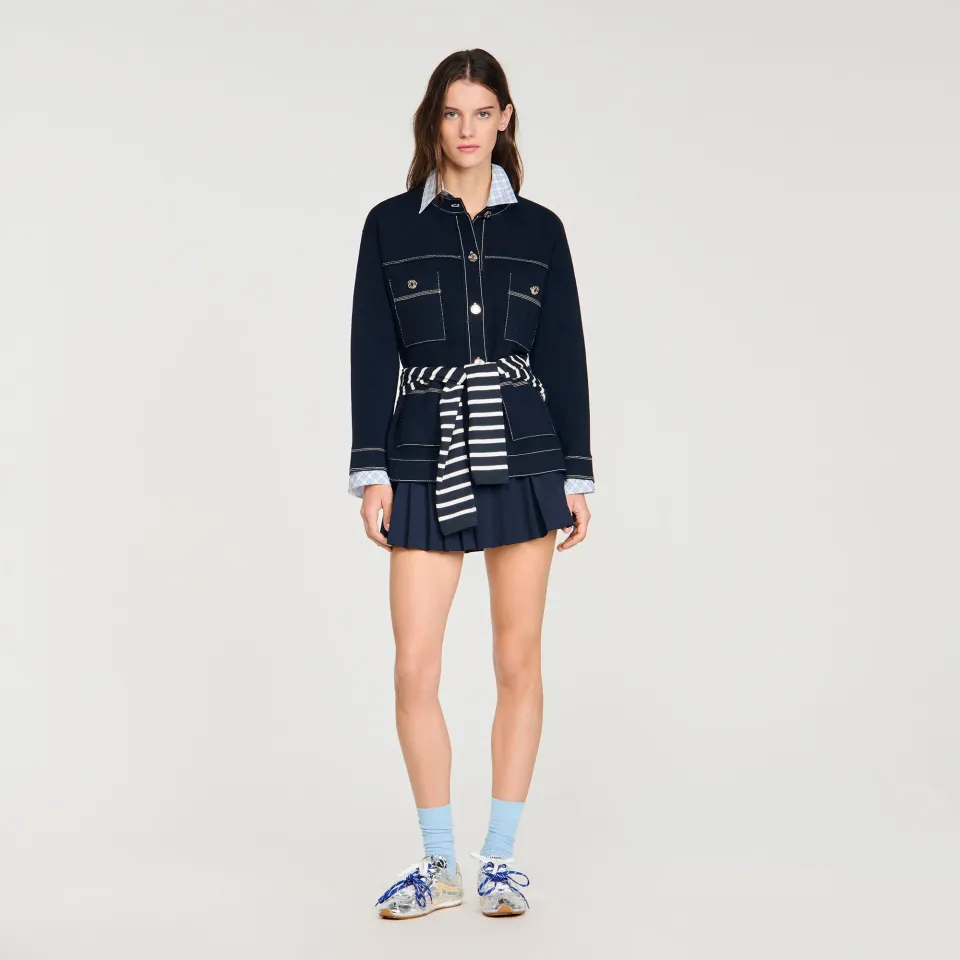 Contrast stitch cardigan