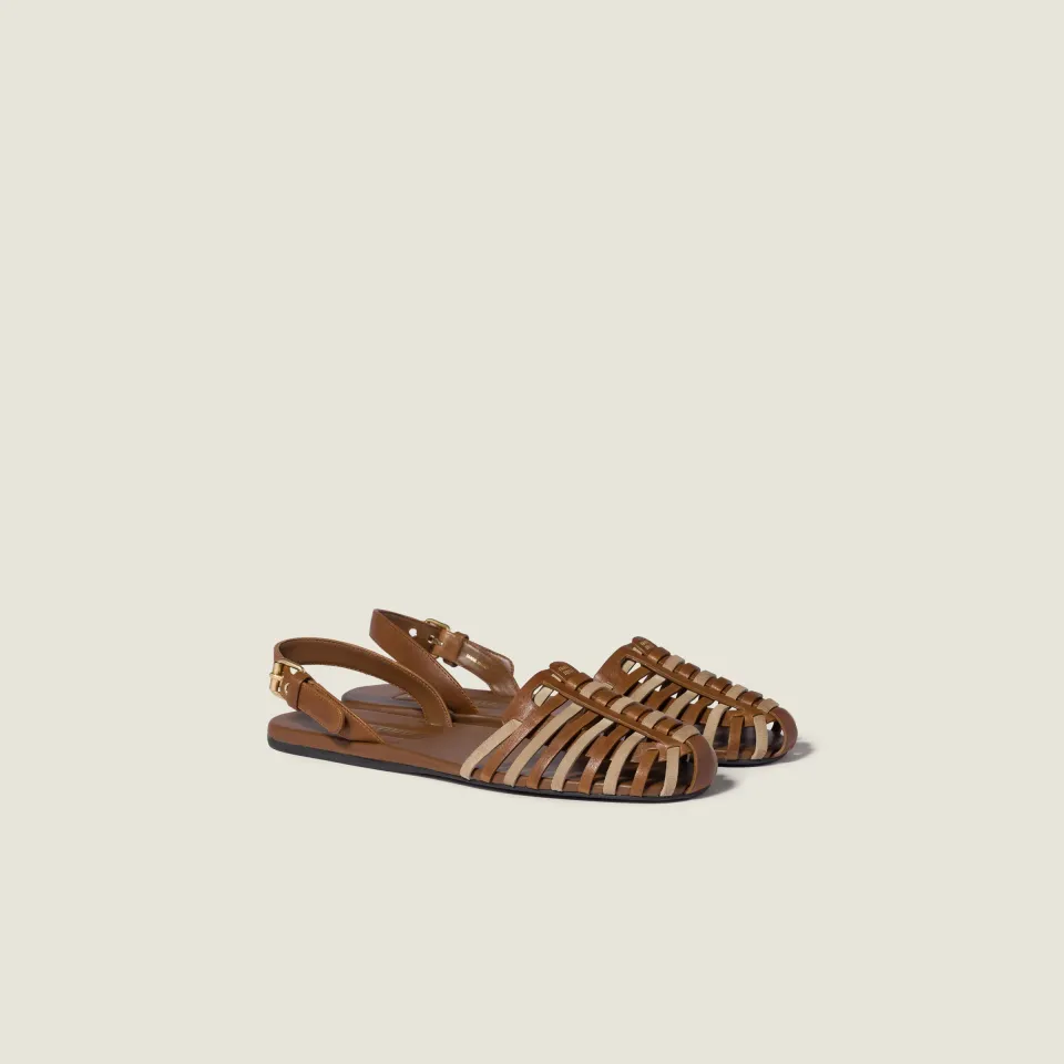 Nappa and suede leather sandals