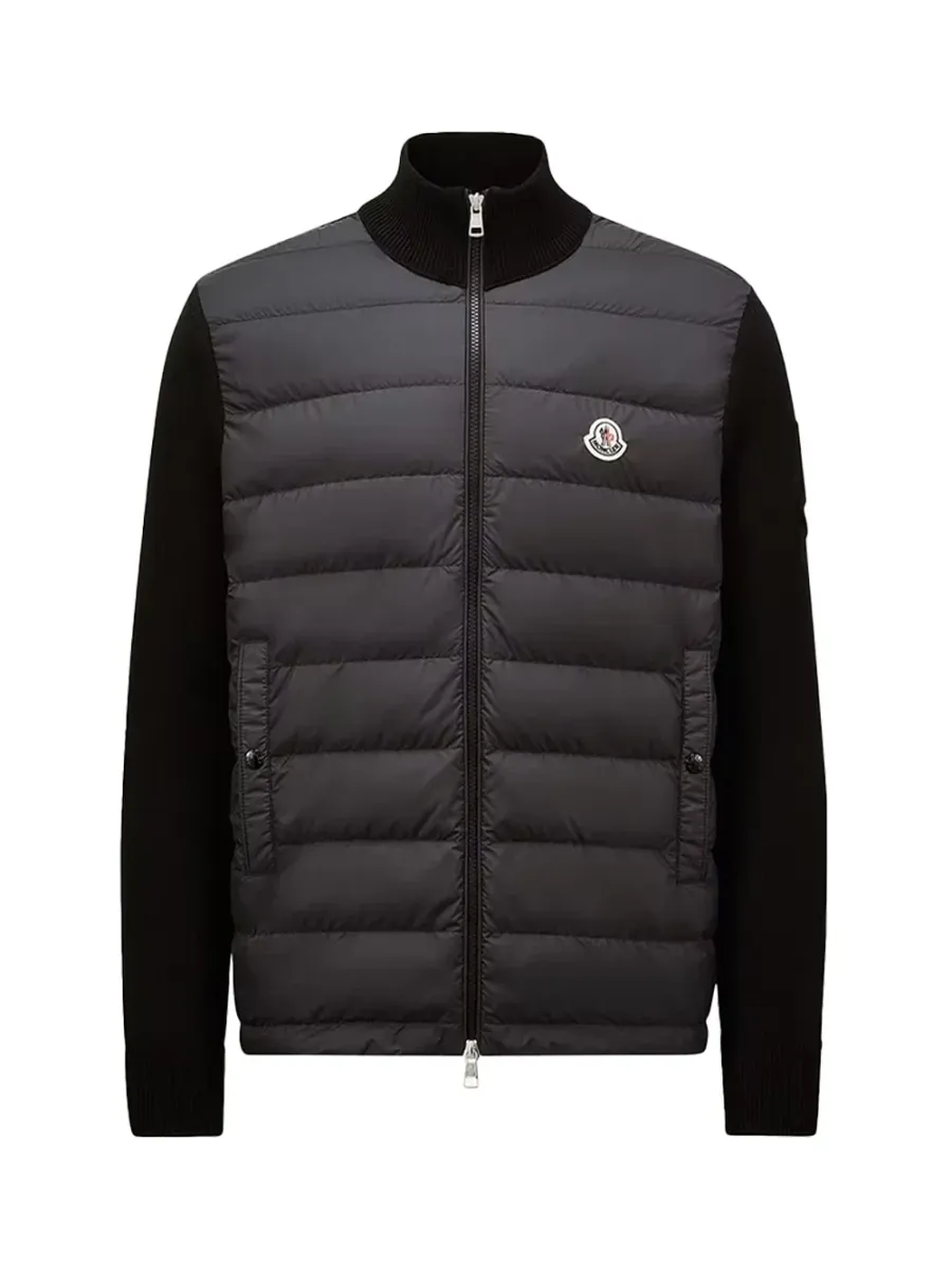 Men Padded Cardigan Black
