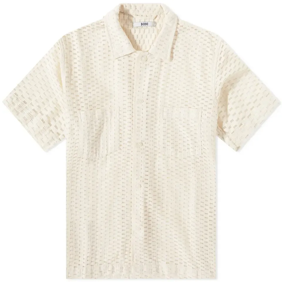 Sheer Brick Lace Vacation Shirt