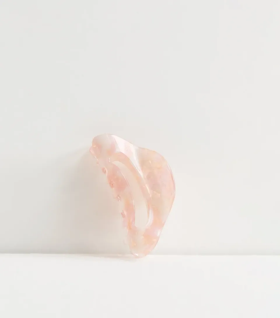 Pink Resin Curved Hair Claw Clip