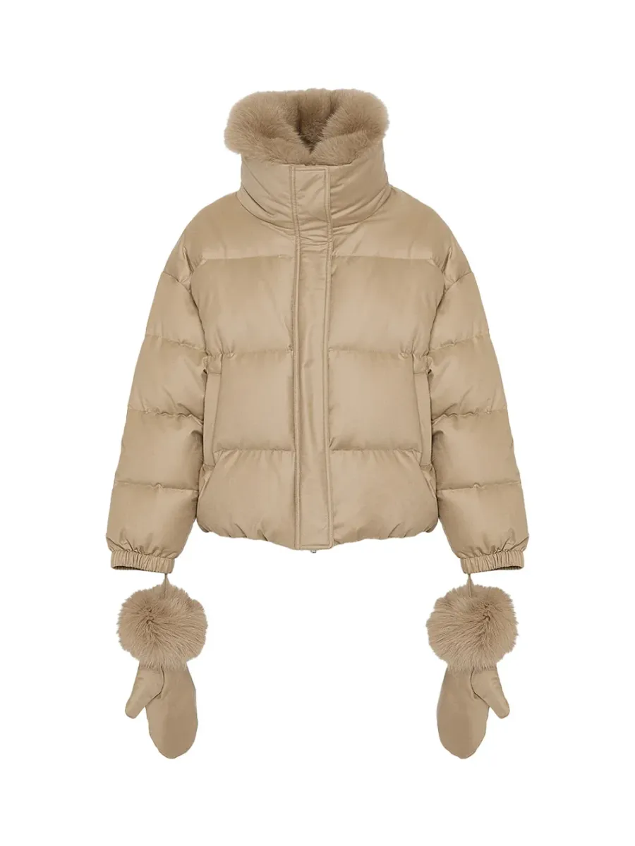 Short Loro Piana fabric down jacket Dune