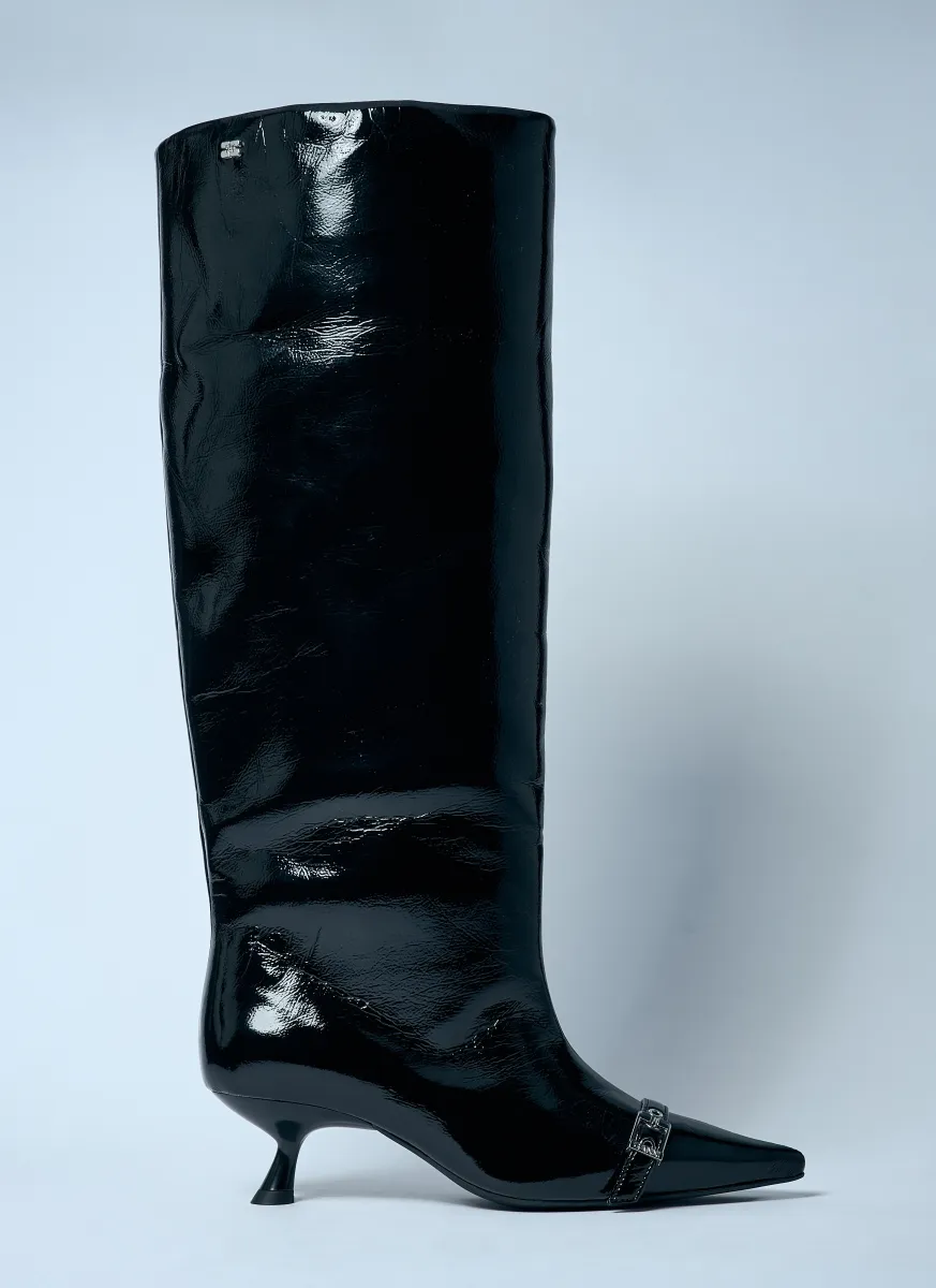 Eyelets Slouchy High Shaft Boots