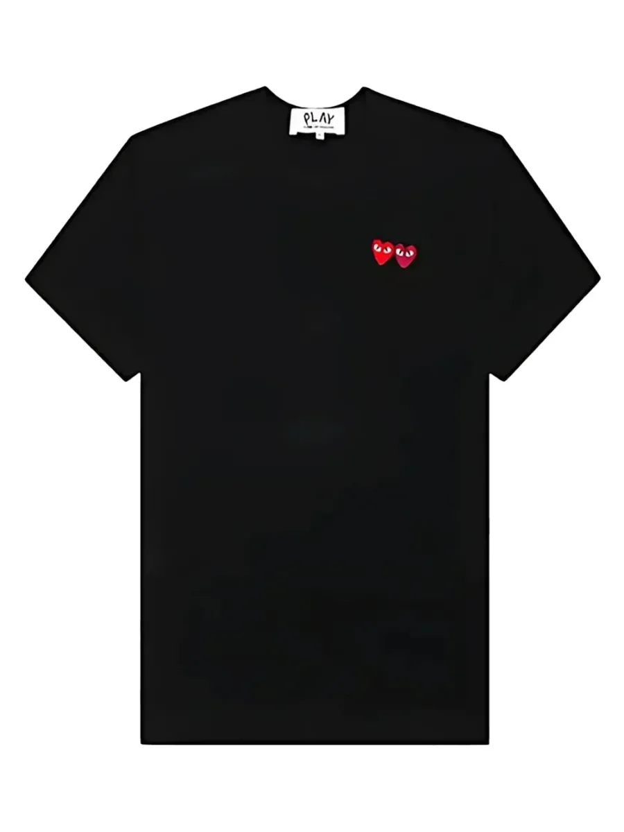 Double Heart T-Shirt Black