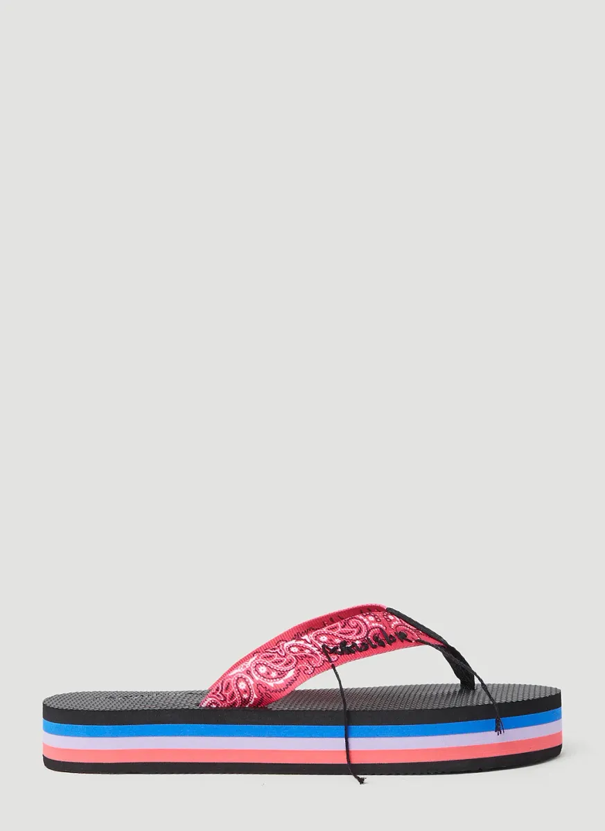 Paisley Print Flip Flops