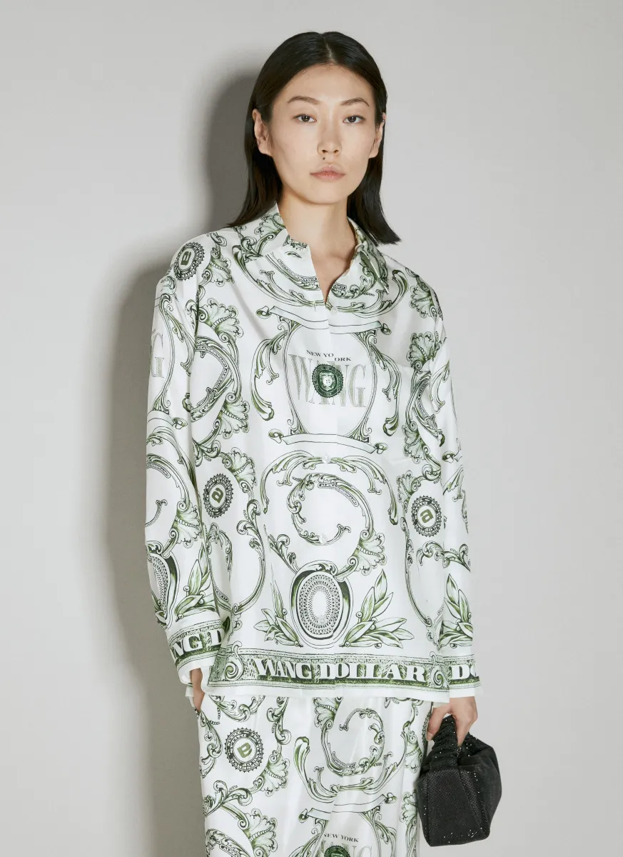 Money Print Silk Shirt