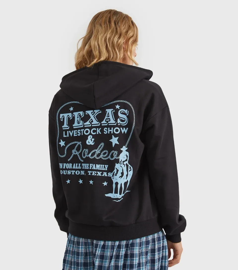 Women's Clothing Black Texas Rodeo Logo Hoodie