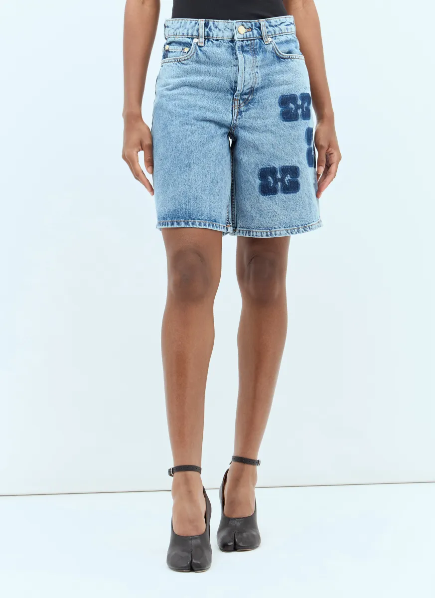 Logo Patch Denim Shorts