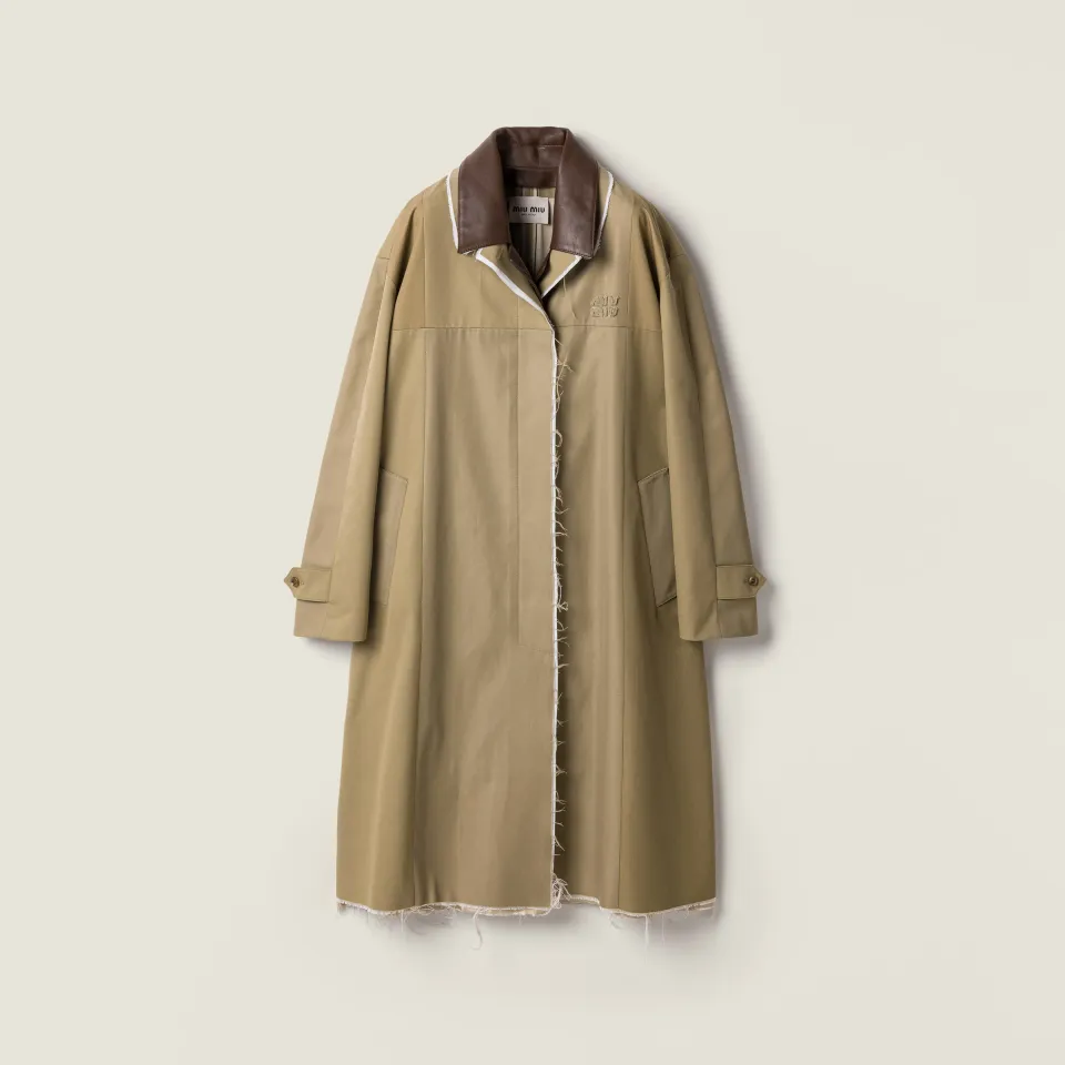 Single-breasted chino and leather coat