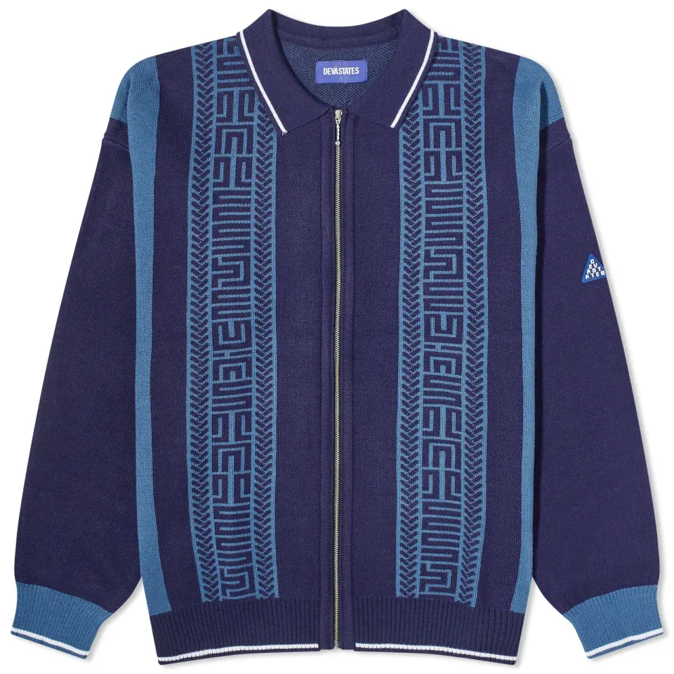 Links Long Sleeve Zip Through Polo