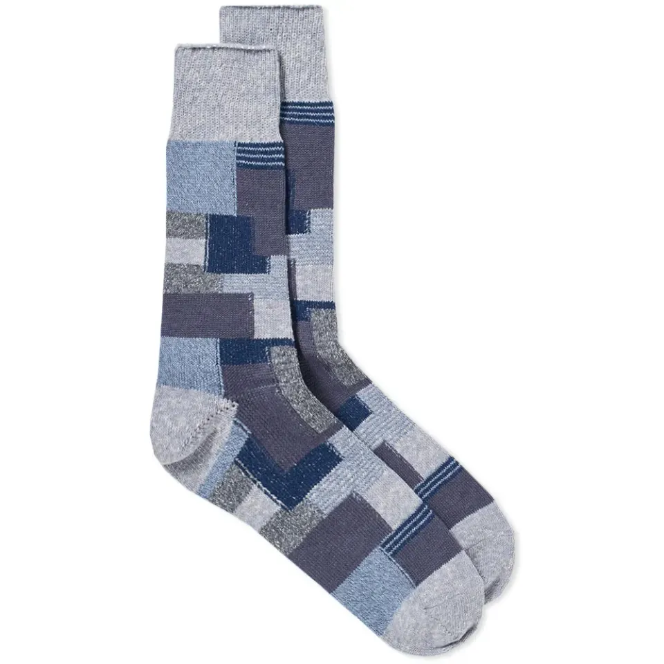 Patchwork Crew Sock