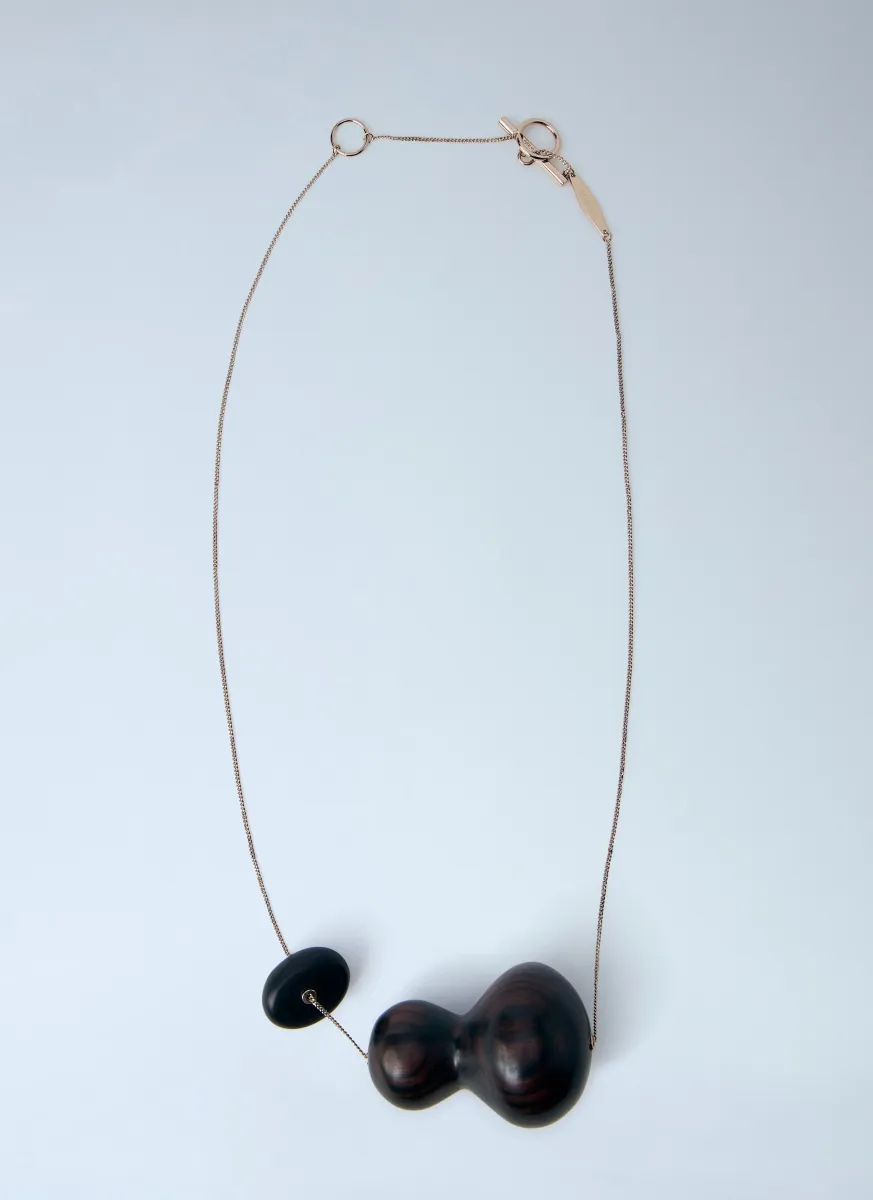 Sculptural Wood Pendant Necklace