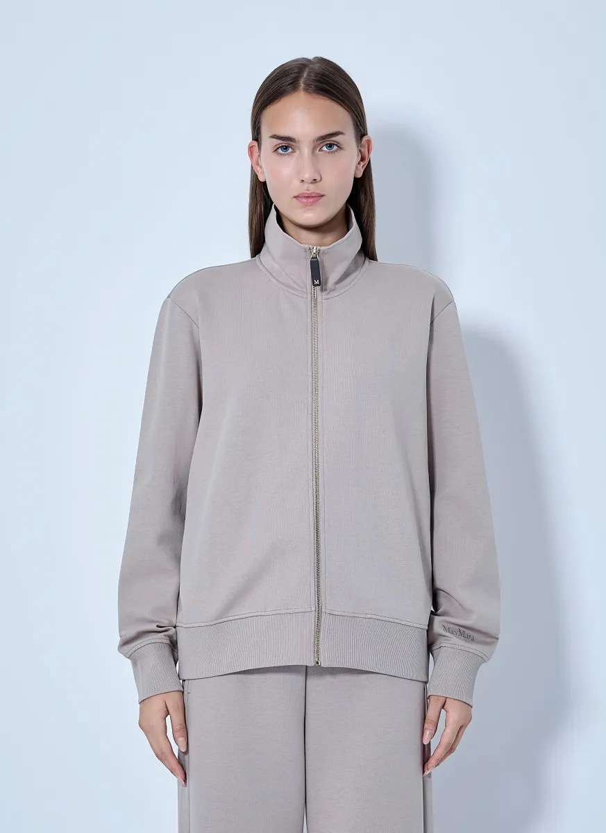 High-Neck Zip Sweatshirt
