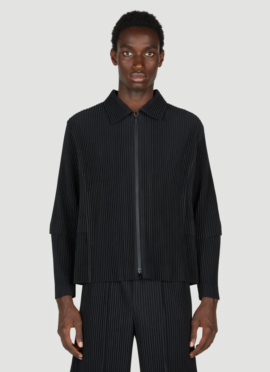 Pleated Zip Up Jacket